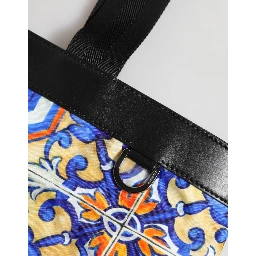 Multicolor Maiolica Print Tote Shoulder Strap Bag