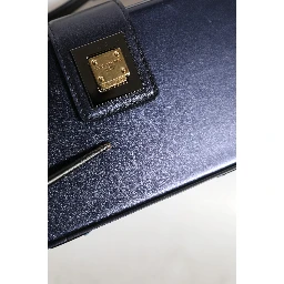 Blue DG BOX Lambskin Leather Crossbody Strap Bag