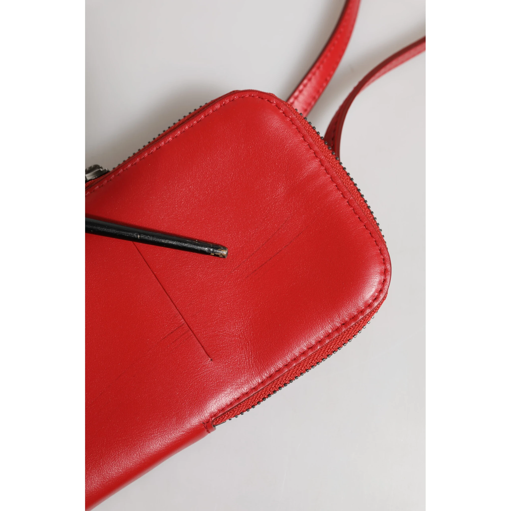 Red Leather Purse Phone Sling Crossbody Neck Strap Bag