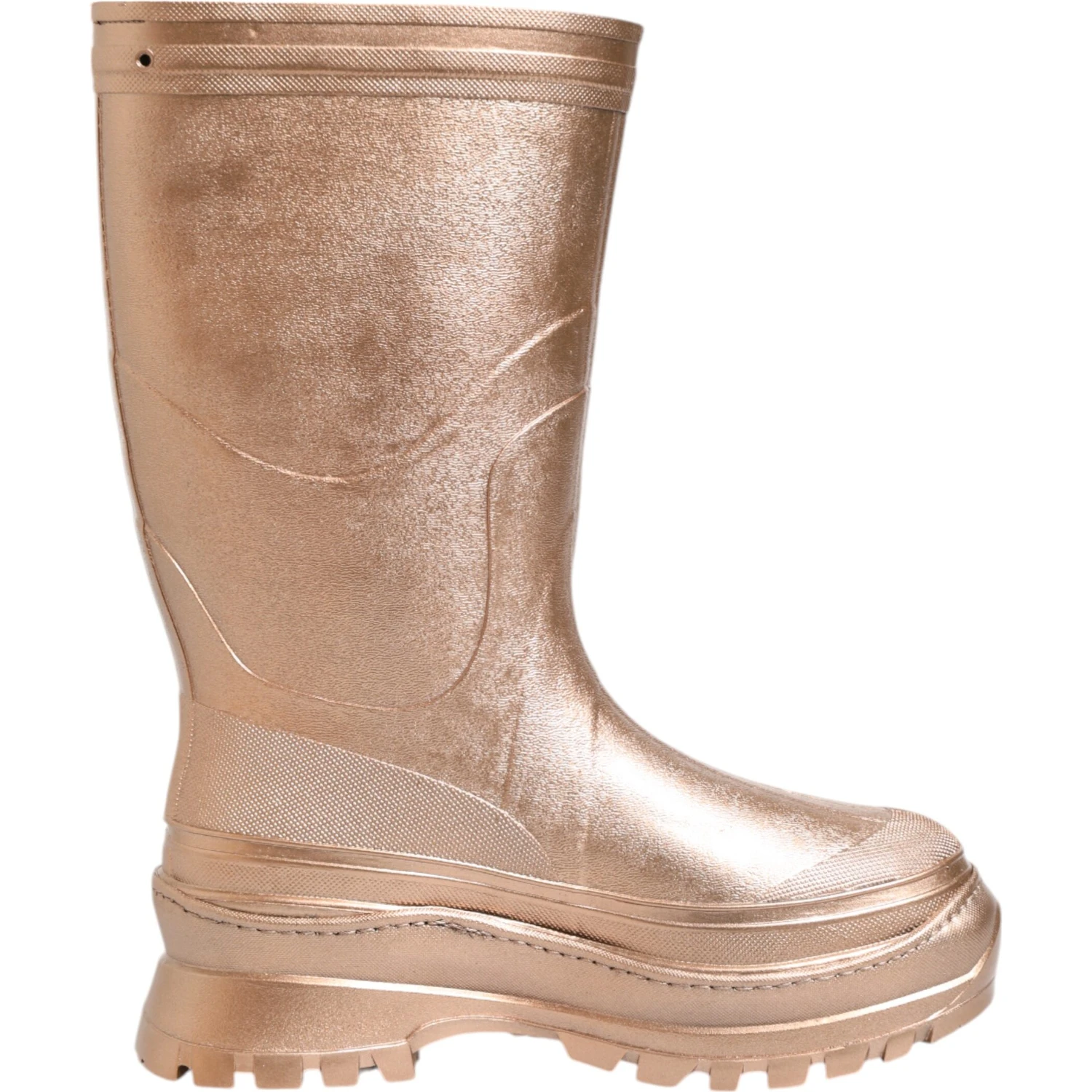Rose Gold Rubber Pull On Rain Boots  Shoes