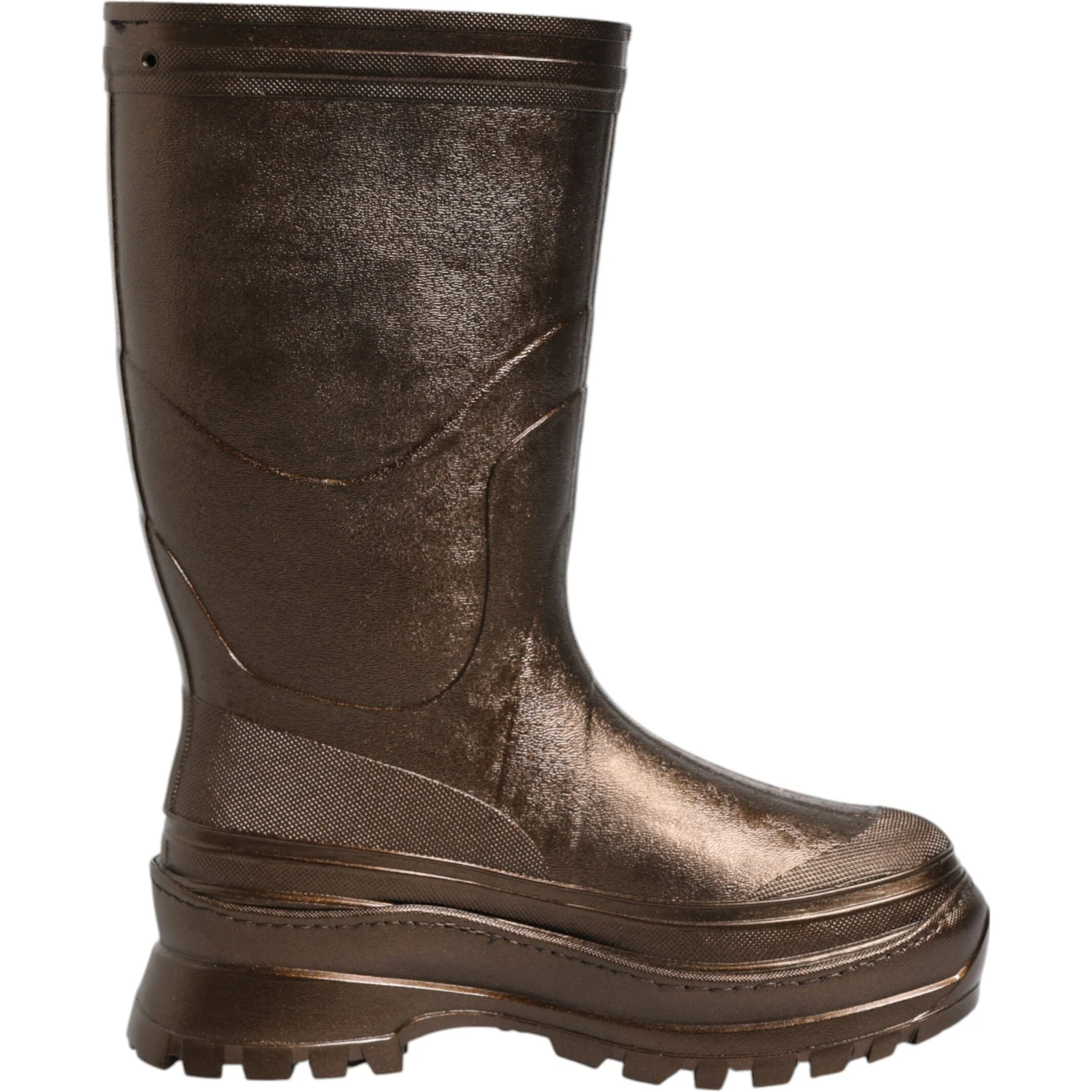 Metallic Bronze Pull On Rain Boots Shoes