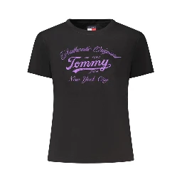 Black Cotton Women T-Shirt