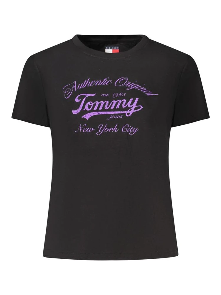 Black Cotton Women T-Shirt