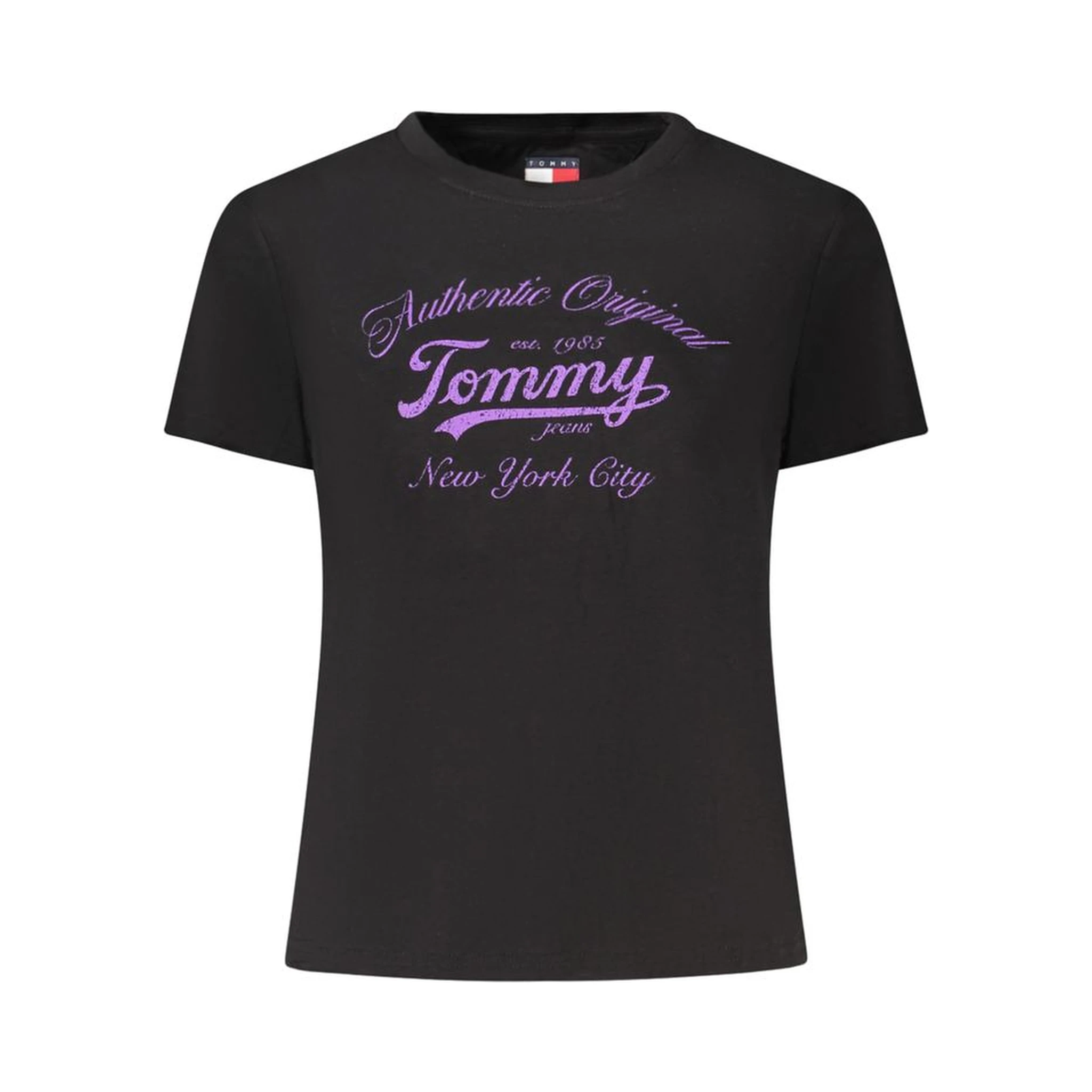 Black Cotton Women T-Shirt