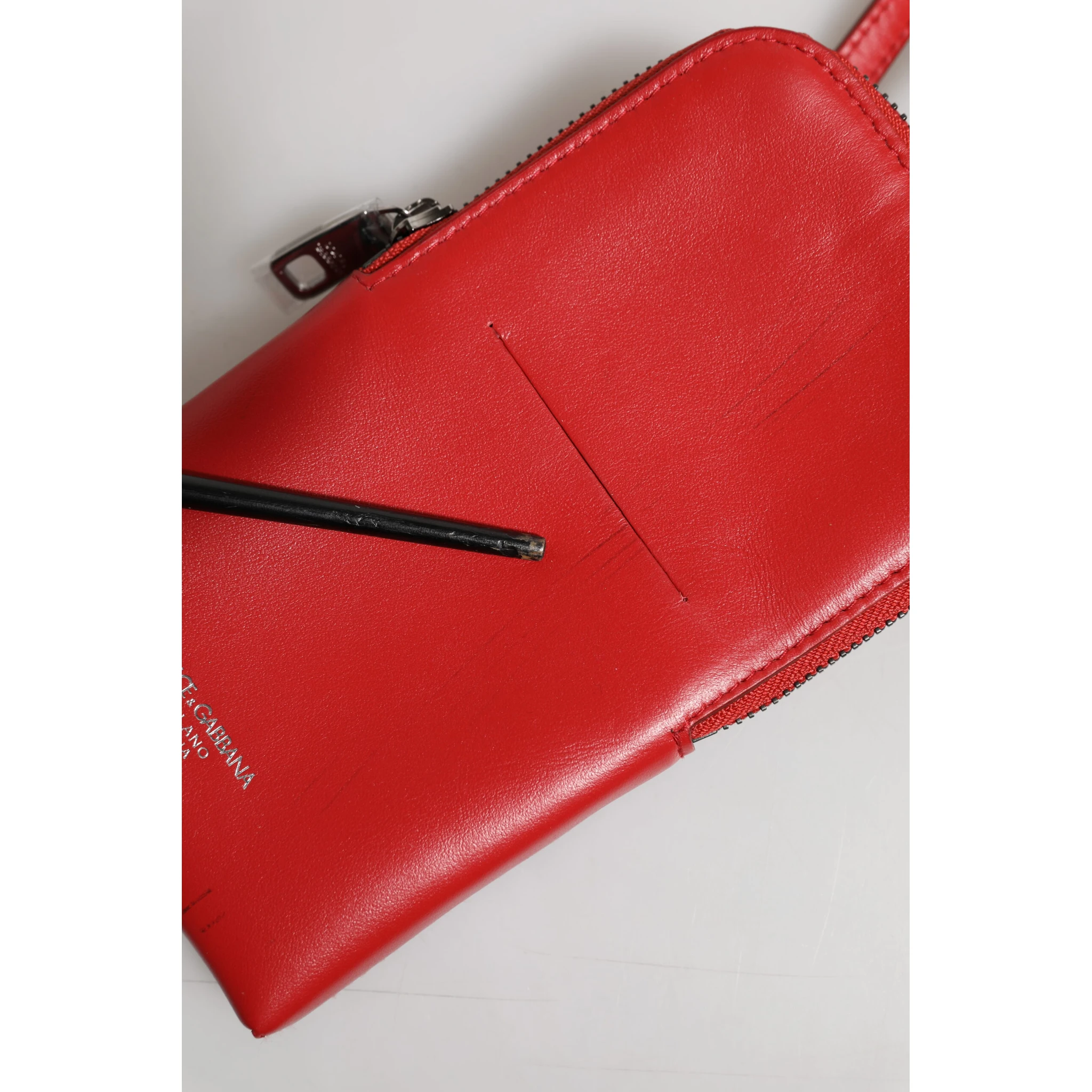 Red Leather Purse Phone Sling Crossbody Neck Strap Bag