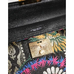 Multicolor Jacquard Floral Document Briefcase Bag