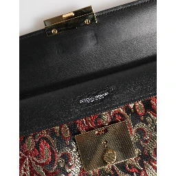 Multicolor Jacquard Floral Document Briefcase Bag