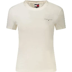White Cotton Women T-Shirt