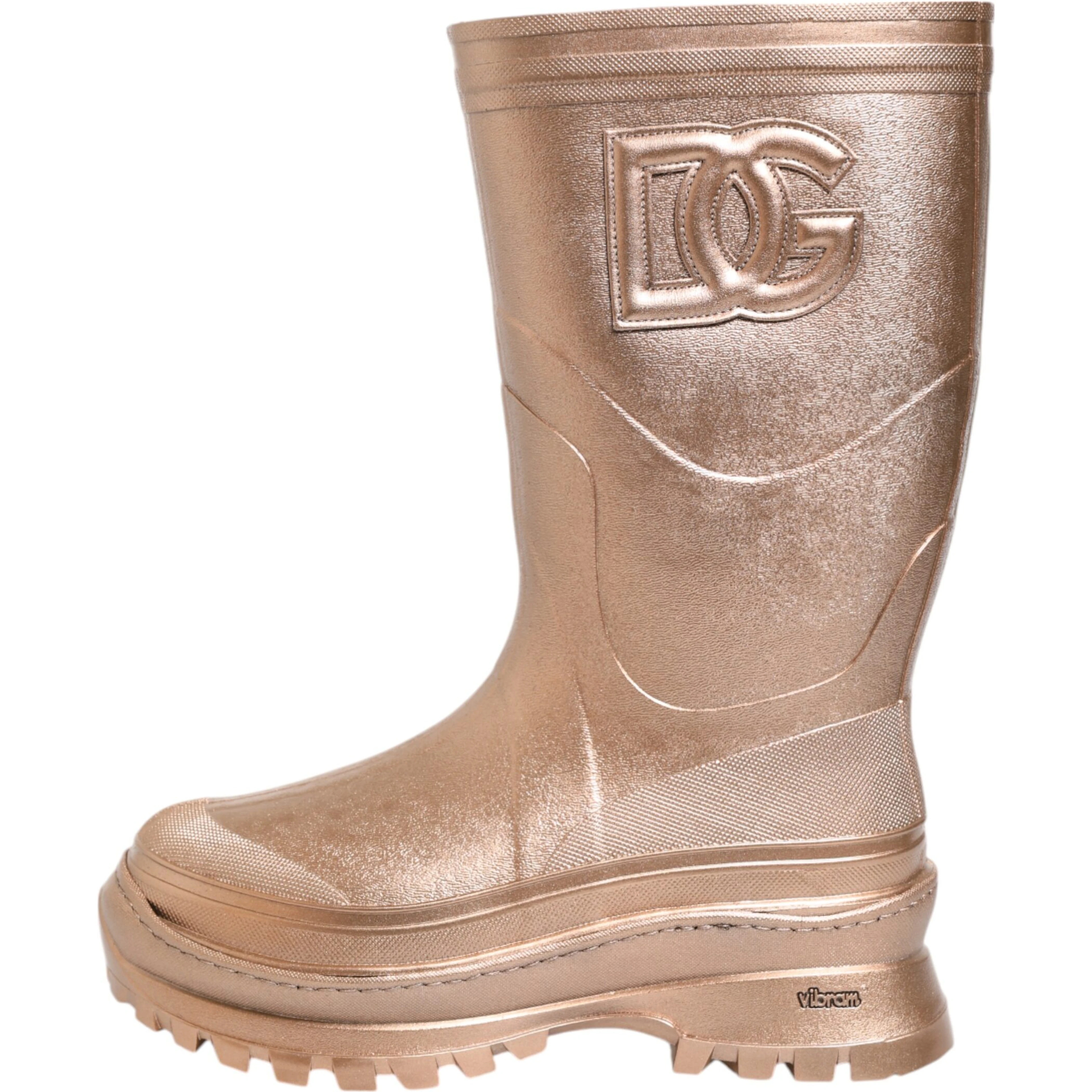 Rose Gold Rubber Pull On Rain Boots  Shoes