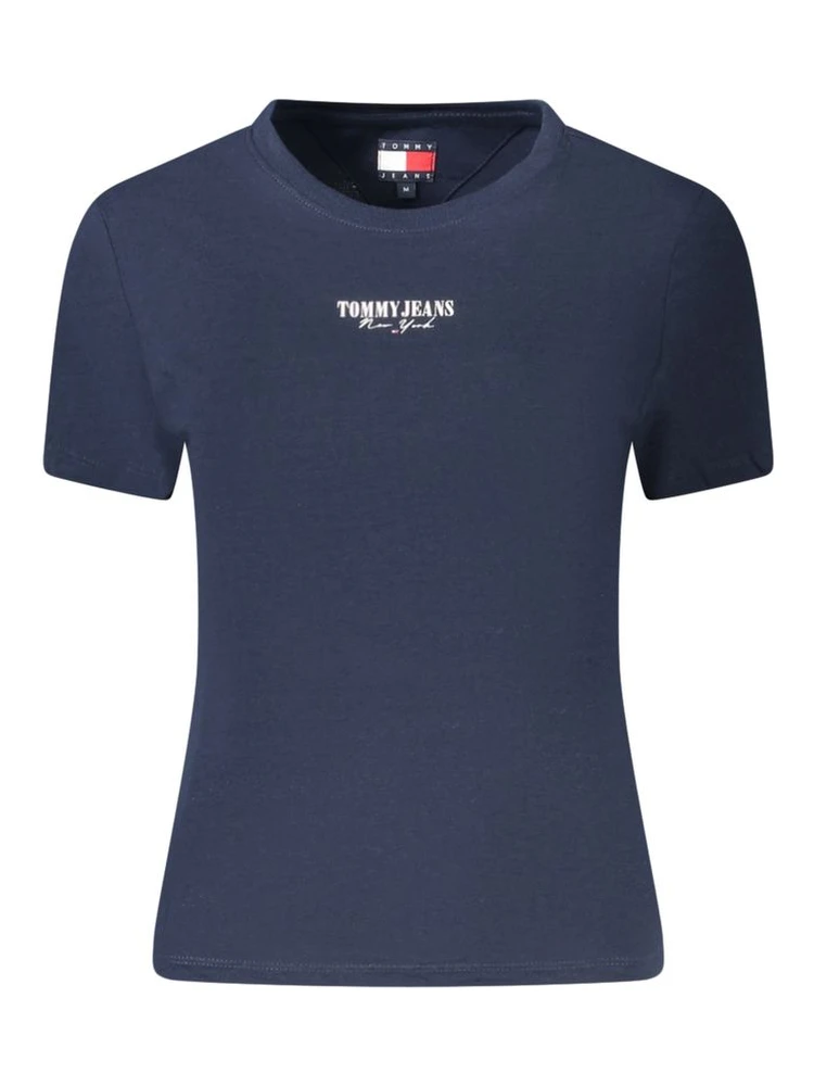 Blue Cotton Women T-Shirt