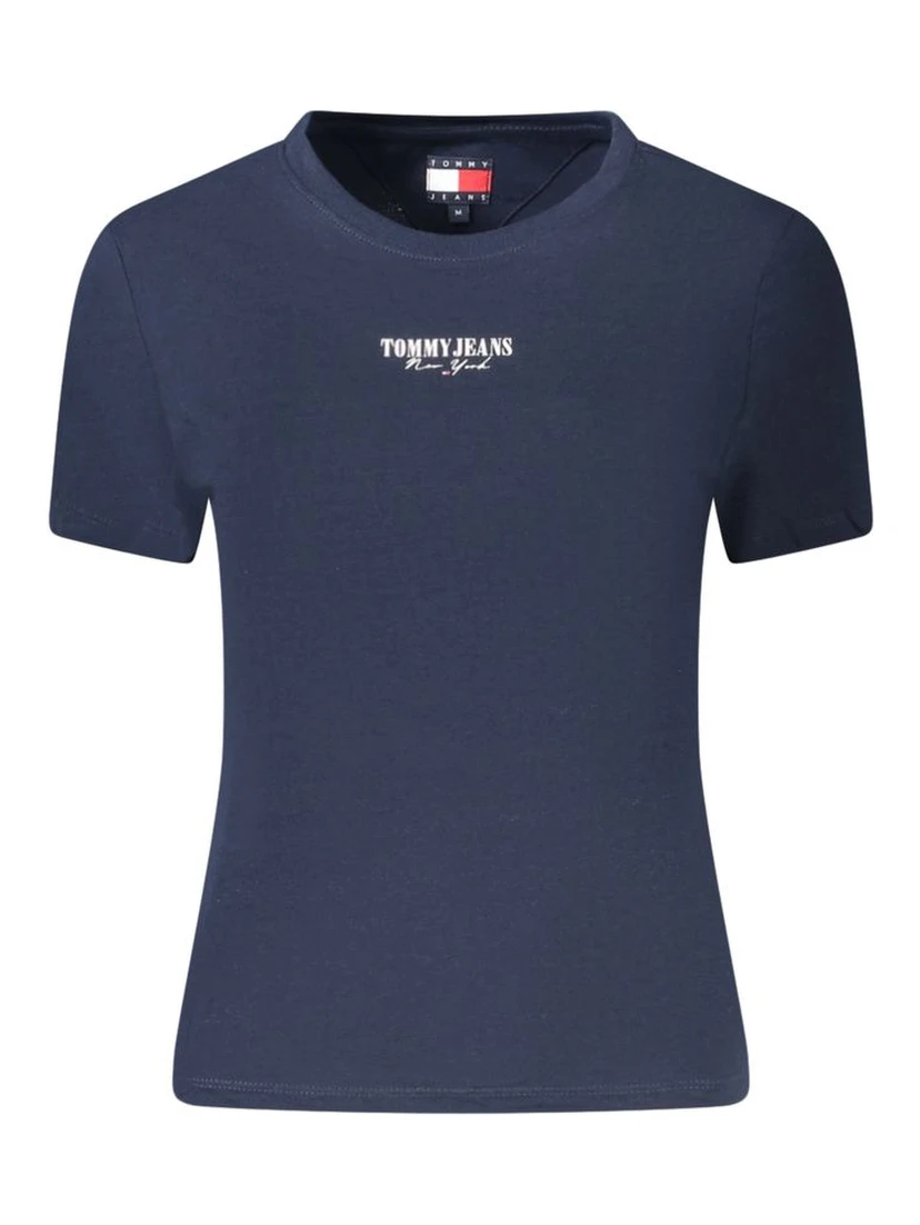 Blue Cotton Women T-Shirt