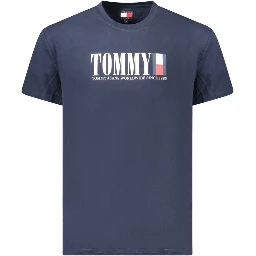 Blue Cotton Men T-Shirt