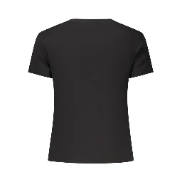 Black Cotton Women T-Shirt