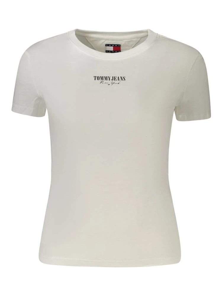 White Cotton Women T-Shirt