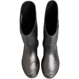 Black Argento Pull On Rain Boots Shoes