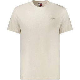 Beige Cotton Men T-Shirt