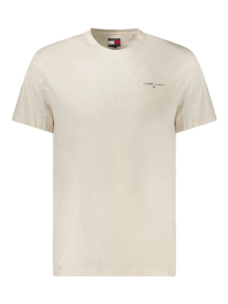 Beige Cotton Men T-Shirt