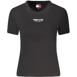 Black Cotton Women T-Shirt