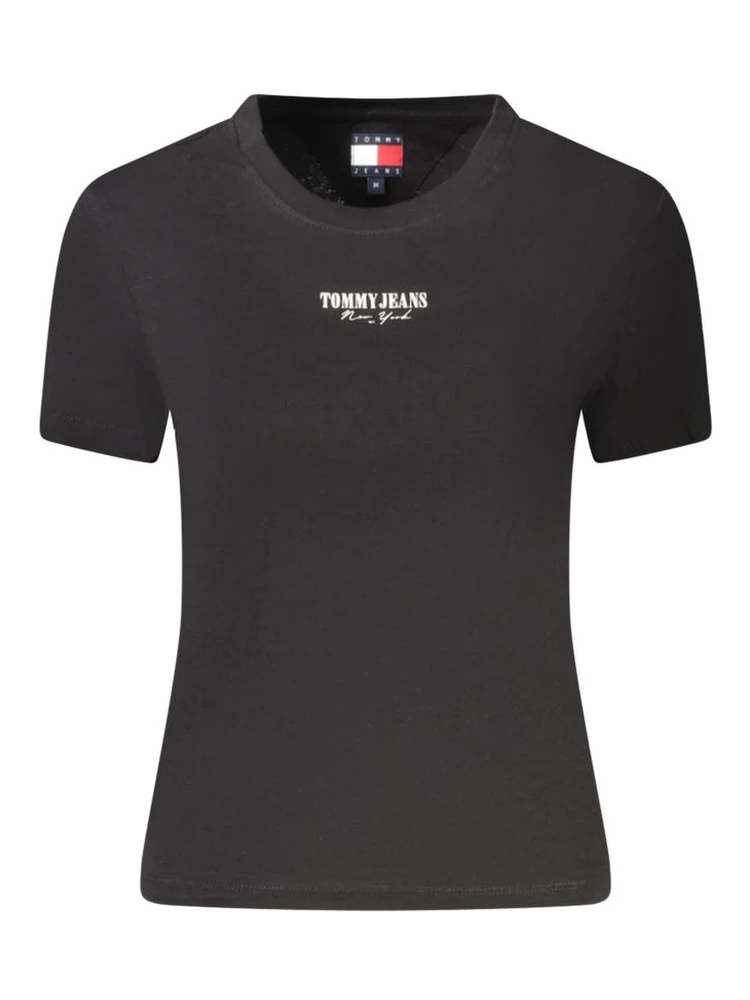 Black Cotton Women T-Shirt