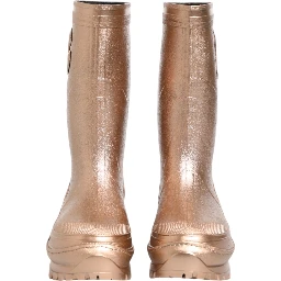 Rose Gold Rubber Pull On Rain Boots  Shoes
