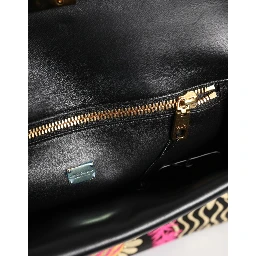 Multicolor Jacquard Floral Document Briefcase Bag