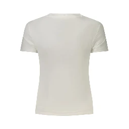 White Cotton Women T-Shirt