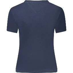 Blue Cotton Women T-Shirt