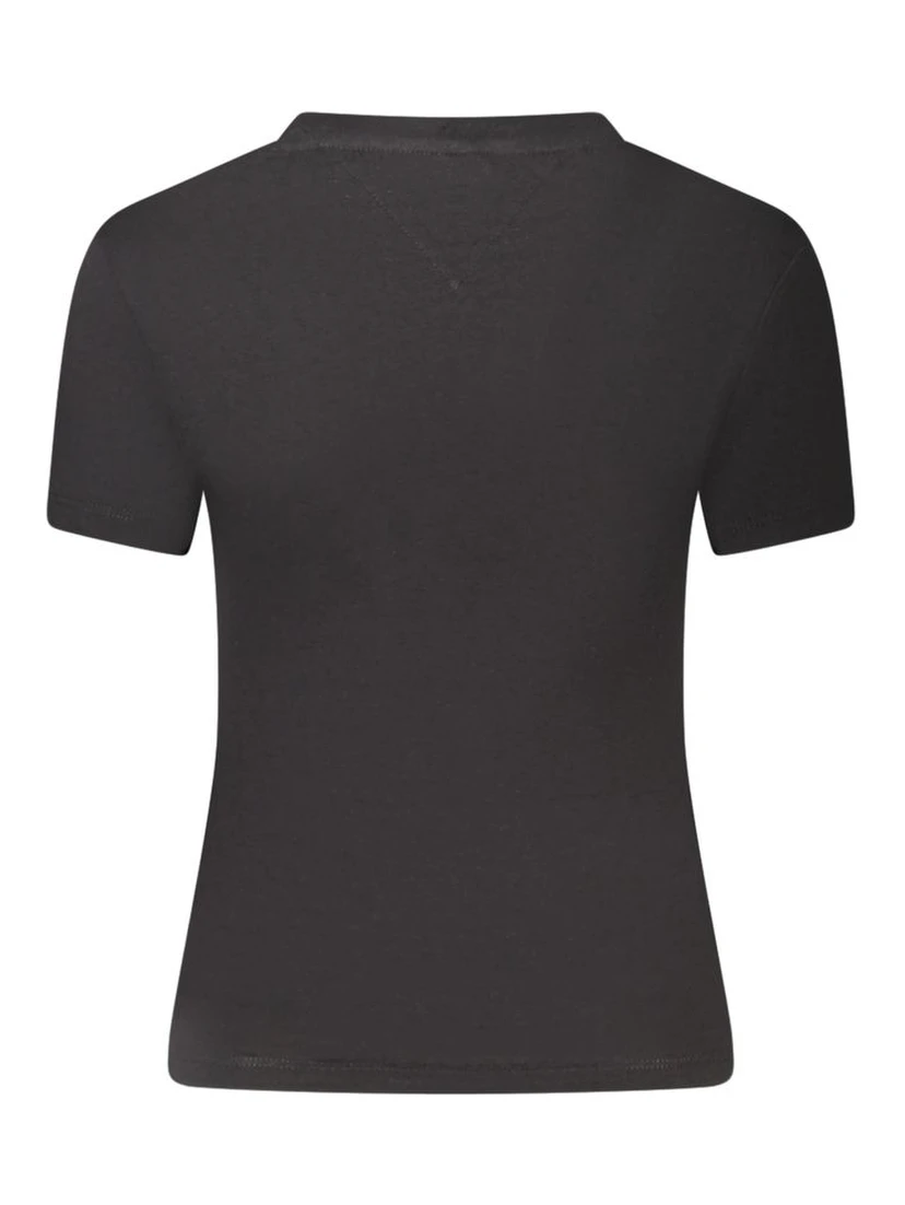 Black Cotton Women T-Shirt