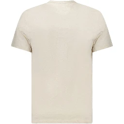 Beige Cotton Men T-Shirt