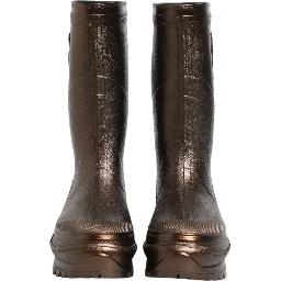 Metallic Bronze Pull On Rain Boots Shoes