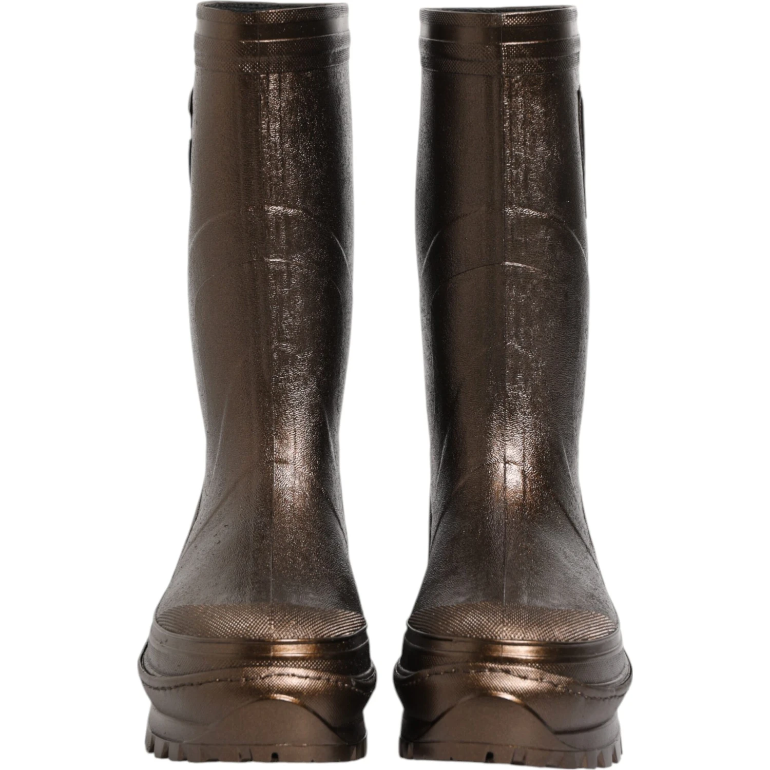 Metallic Bronze Pull On Rain Boots Shoes