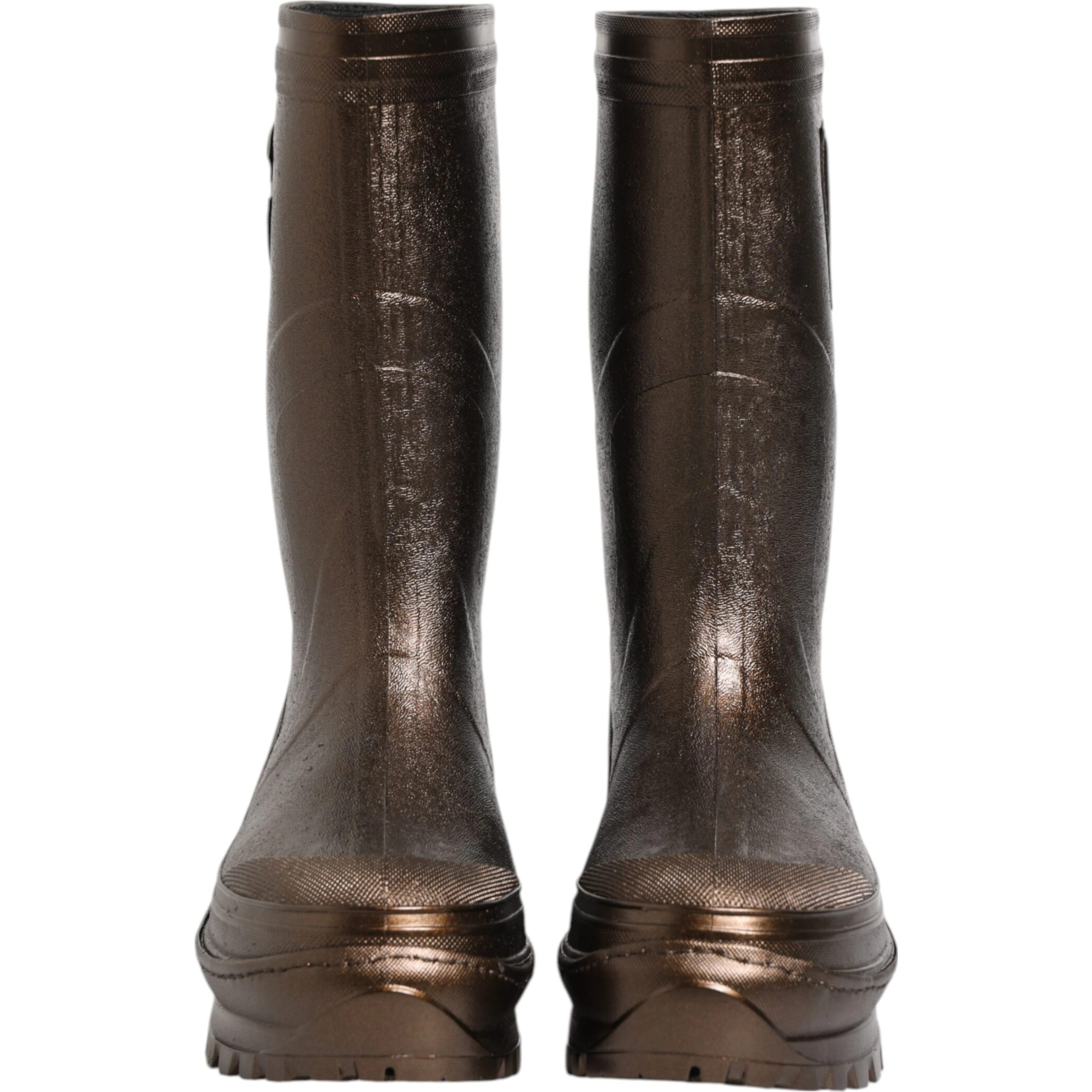 Metallic Bronze Pull On Rain Boots Shoes