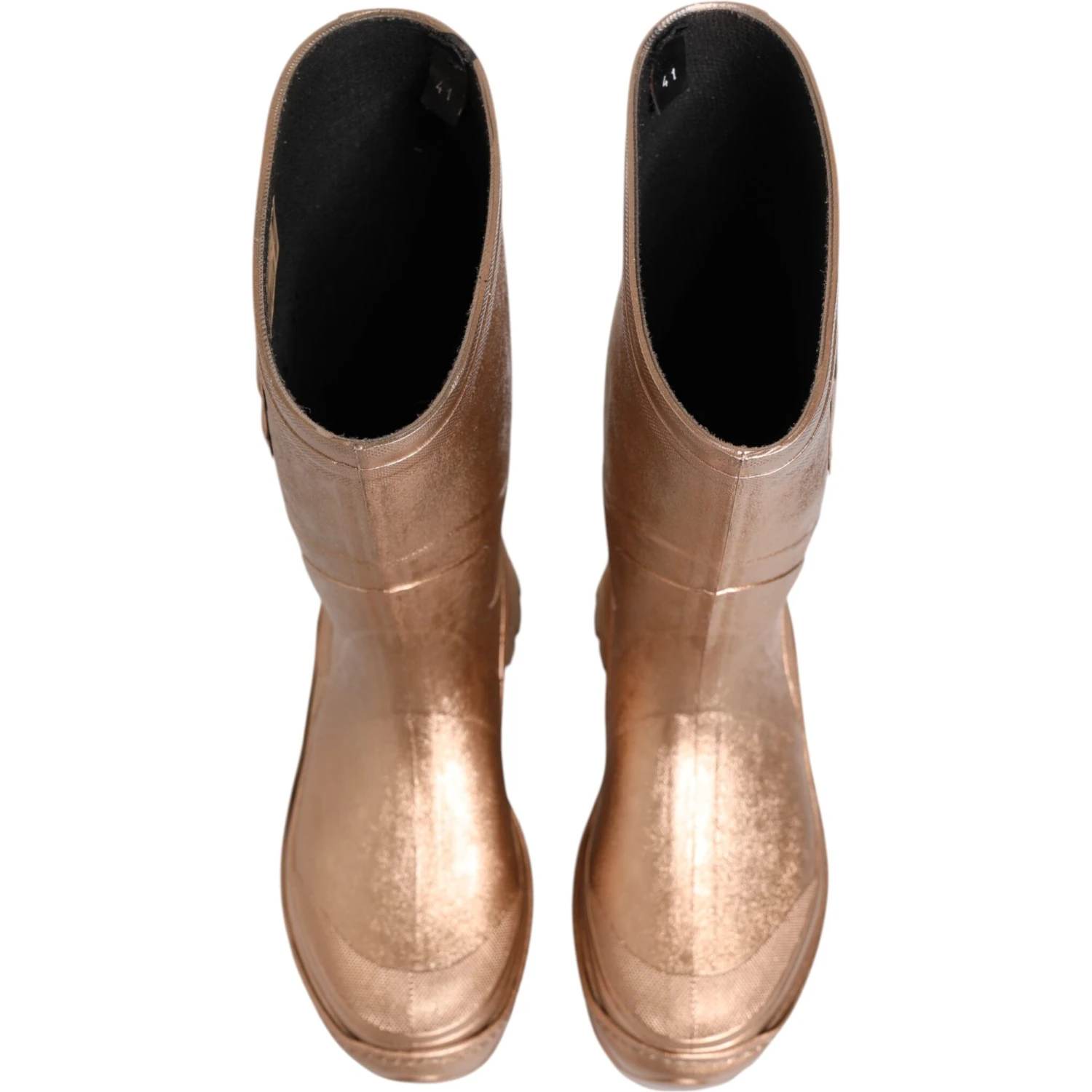 Rose Gold Rubber Pull On Rain Boots  Shoes
