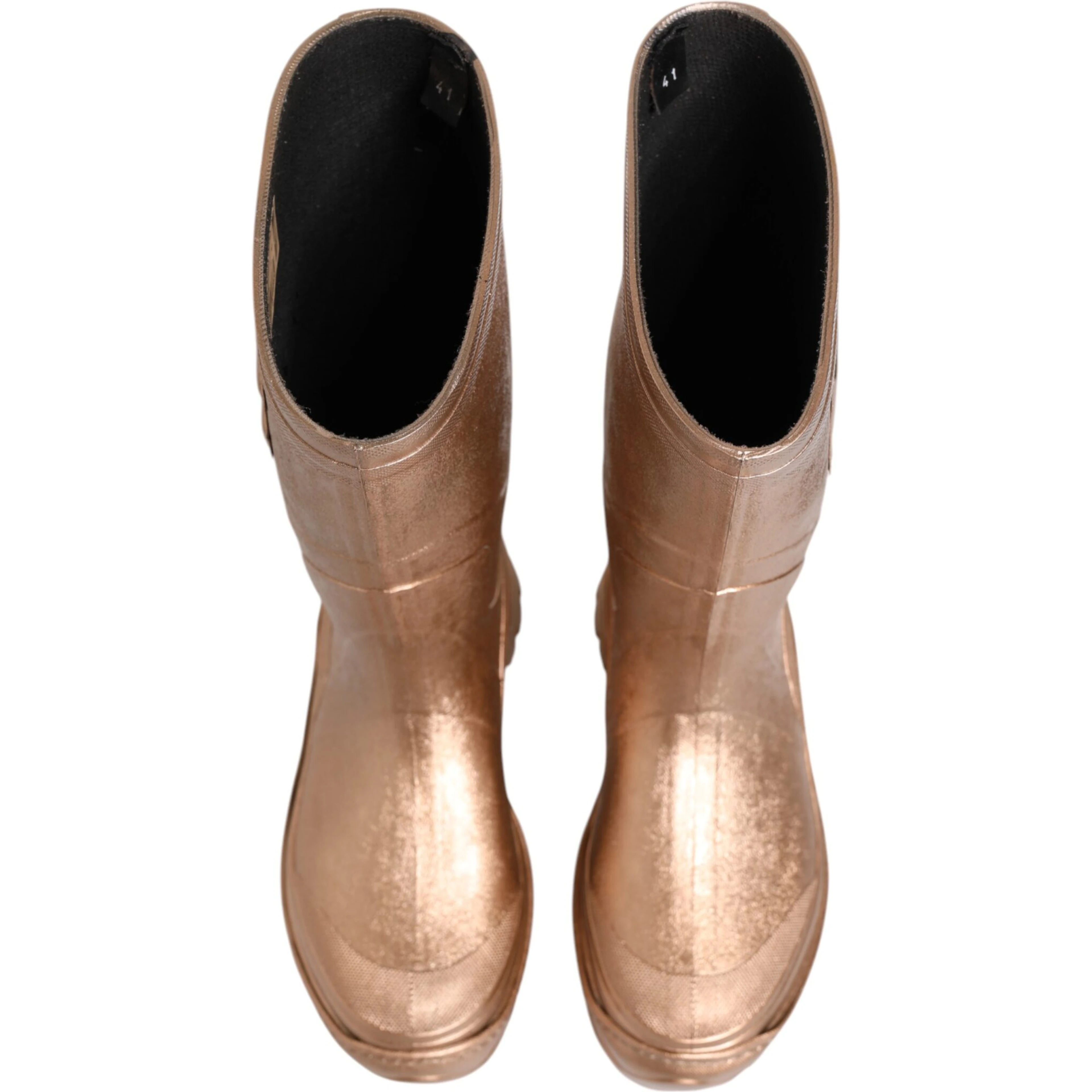 Rose Gold Rubber Pull On Rain Boots  Shoes