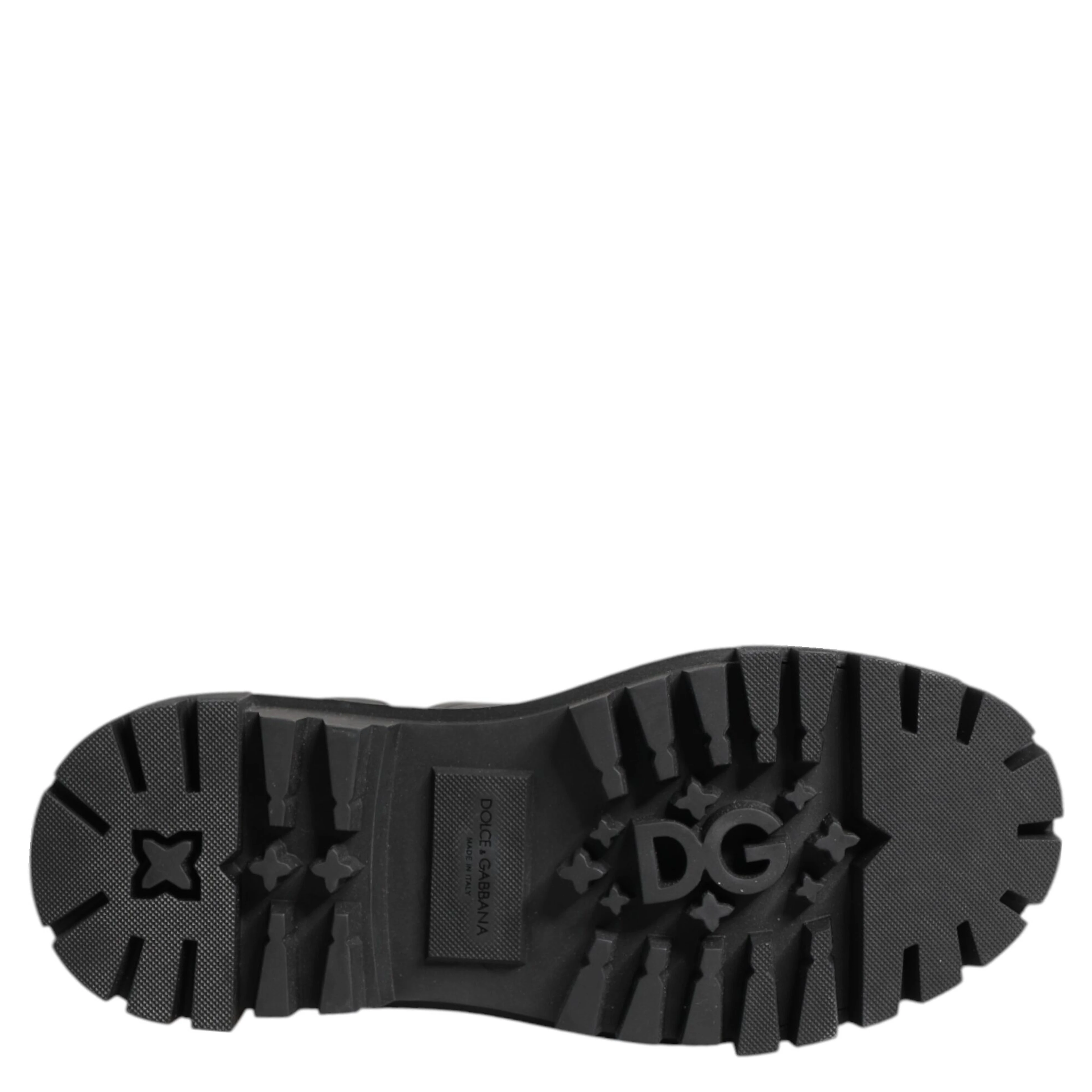 Black Crystal Embellished Combat Boots Shoes