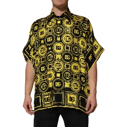 Yellow Silk Silver DG Logo Geometric T-shirt