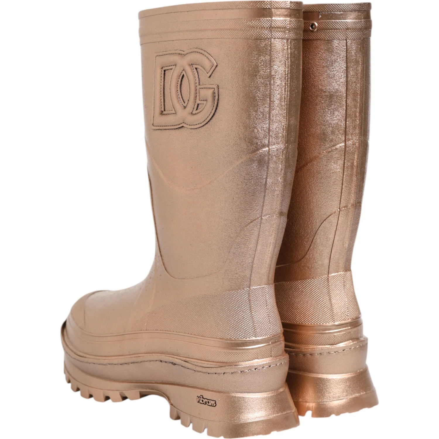 Rose Gold Rubber Pull On Rain Boots  Shoes