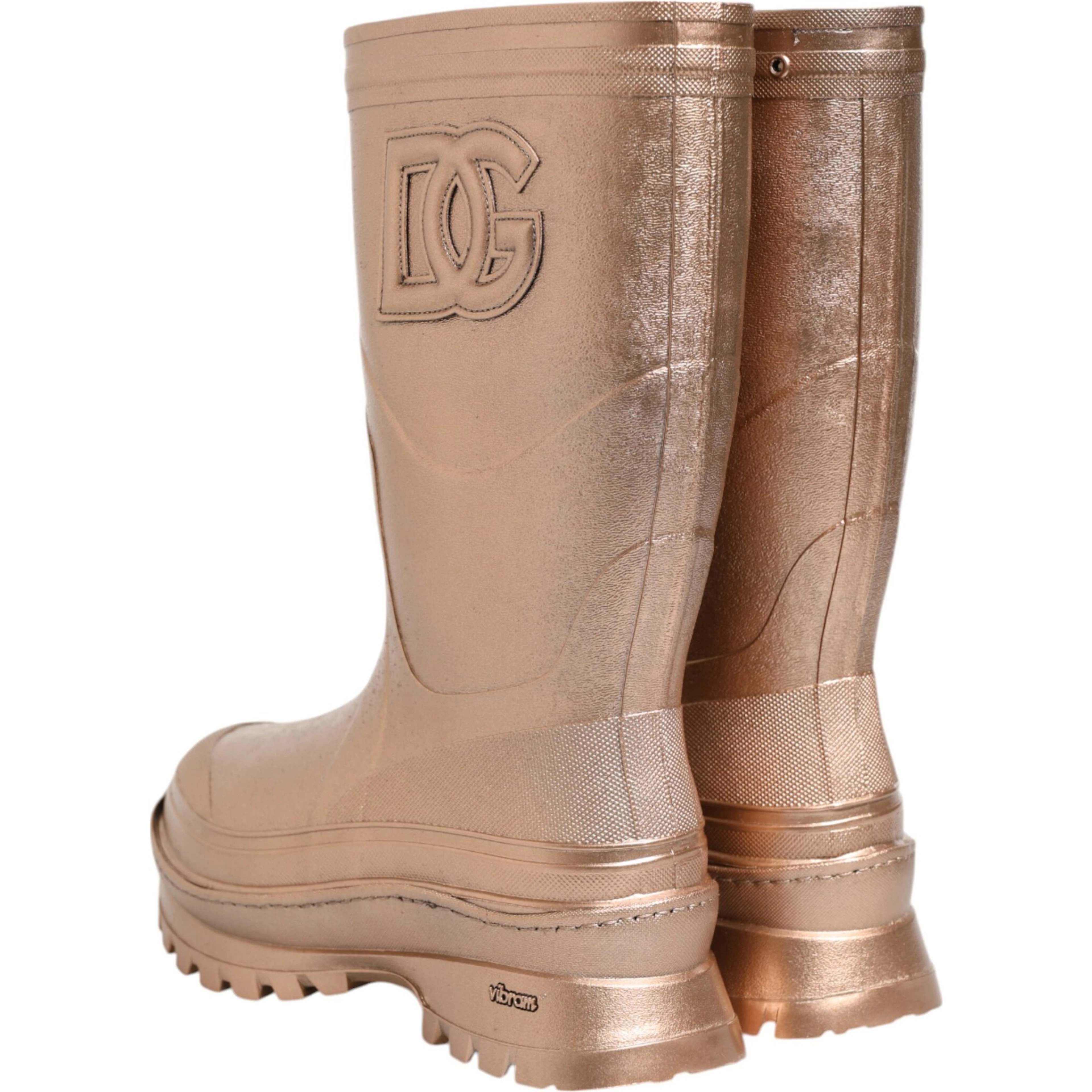 Rose Gold Rubber Pull On Rain Boots  Shoes