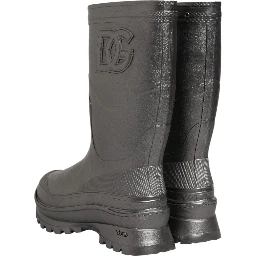 Black Argento Pull On Rain Boots Shoes