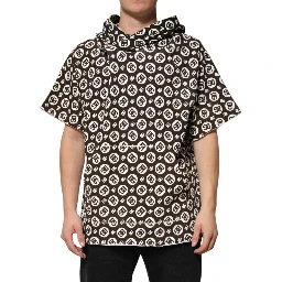 Brown White DG Logo Short Hoodie Sweater