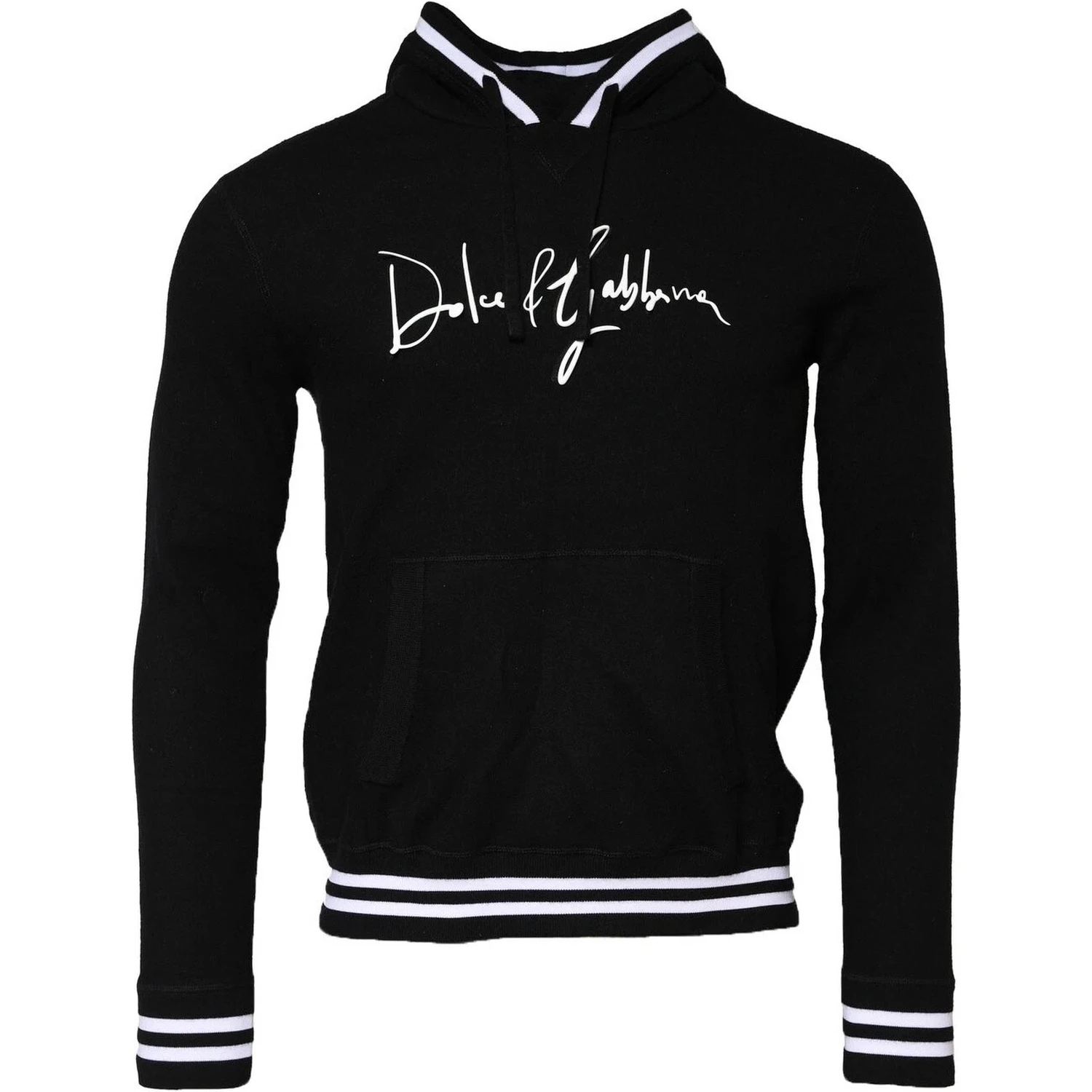 Black Hooded Logo Print Sweatshirt Sweater