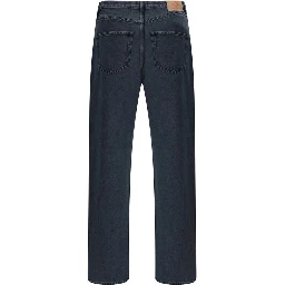Black Cotton Straight-Leg Jeans