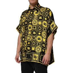 Yellow Silk Silver DG Logo Geometric T-shirt