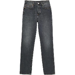 Gray Cotton Relaxed Fit Jeans