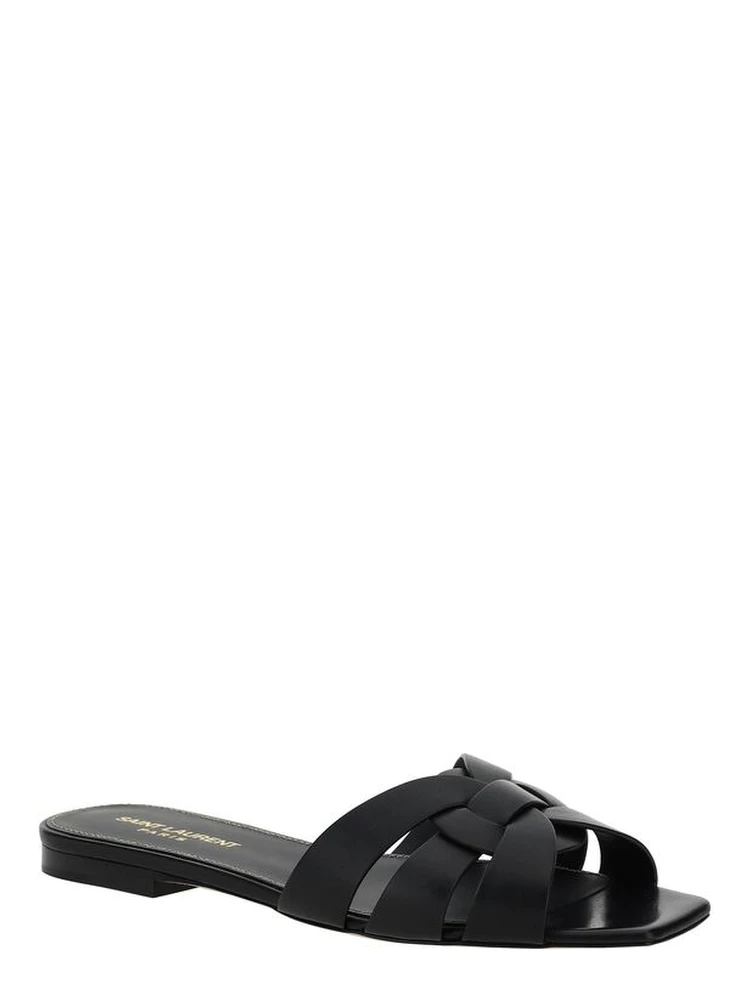 Black Calf Leather Bos Taurus Flat Sandals alternative