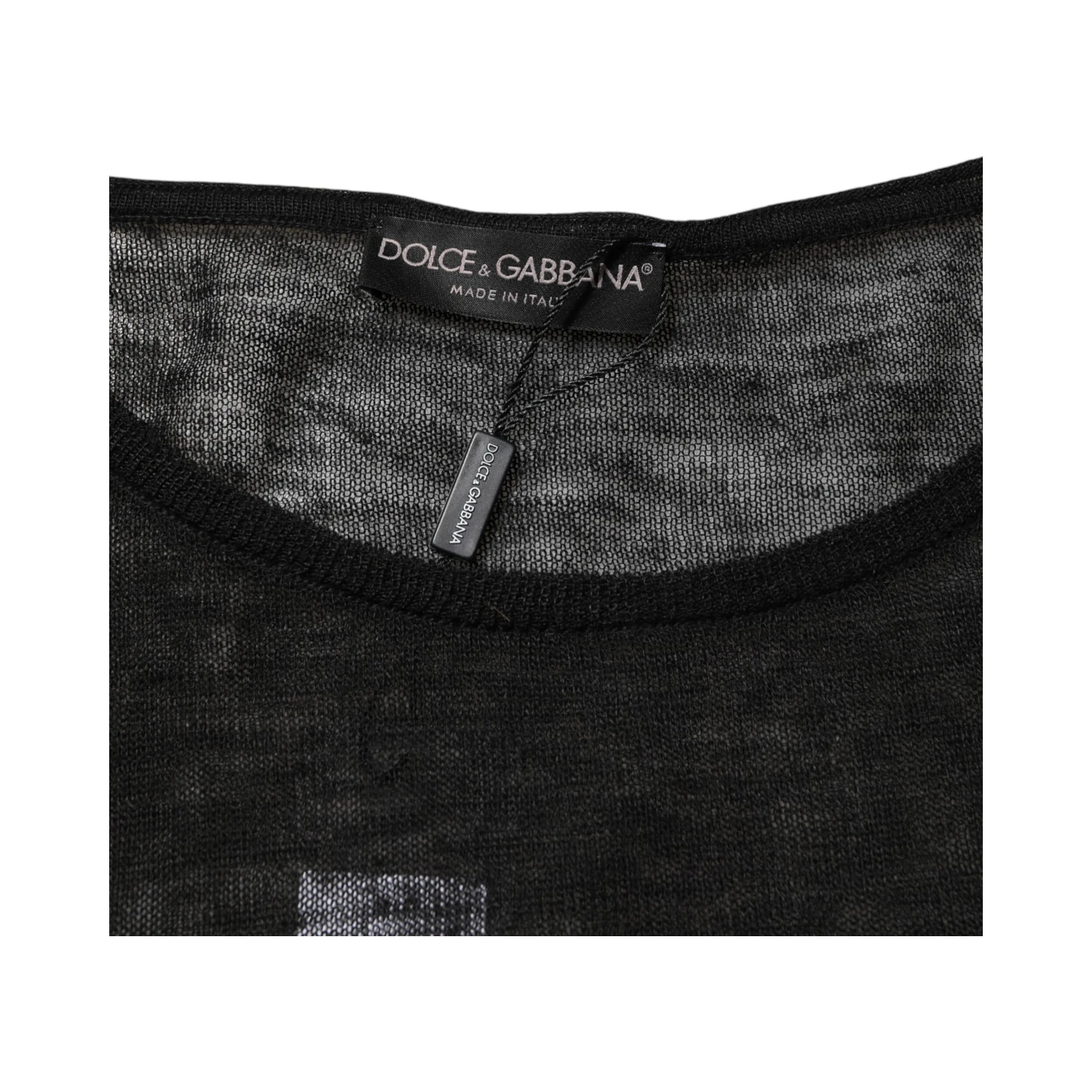 Black Linen Mesh Tattered Longsleeves T-shirt