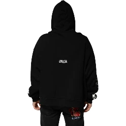 Black Cotton DG Milano Logo Print Hoodie Sweater