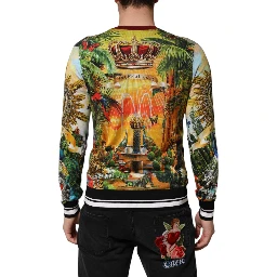 Tropical Heart Crown Silk Pullover Sweater