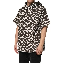 Brown White DG Logo Short Hoodie Sweater