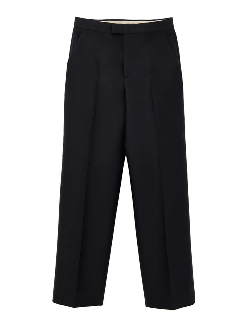 Black Cotton Casual Pants